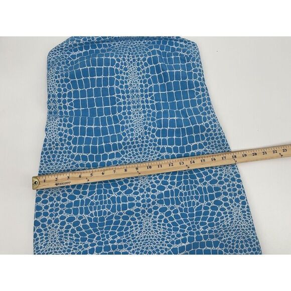 Tibi Mini Shift Racerback Dress Blue White Crocodile Print Women’s Size 2 - Picture 5 of 8